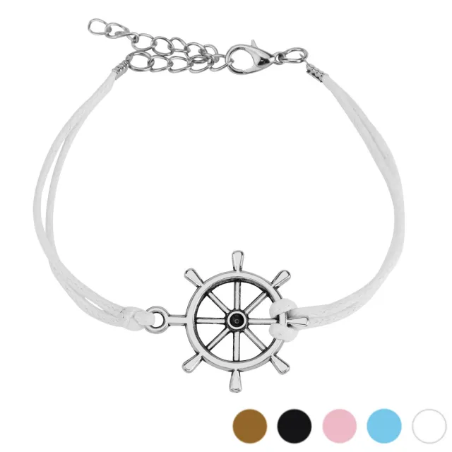 Key Cast Iron Leatherette Armbånd - Hvit