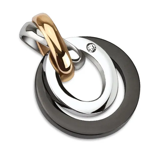 Double Layered Ring Anheng Med CZ Stein