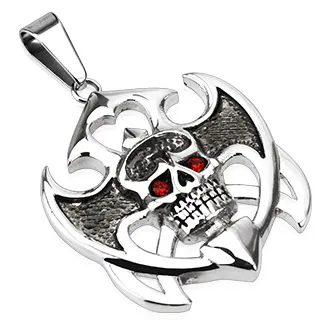 Shield for Soul med Glowing CZ Eyed Guardian Skull Anheng